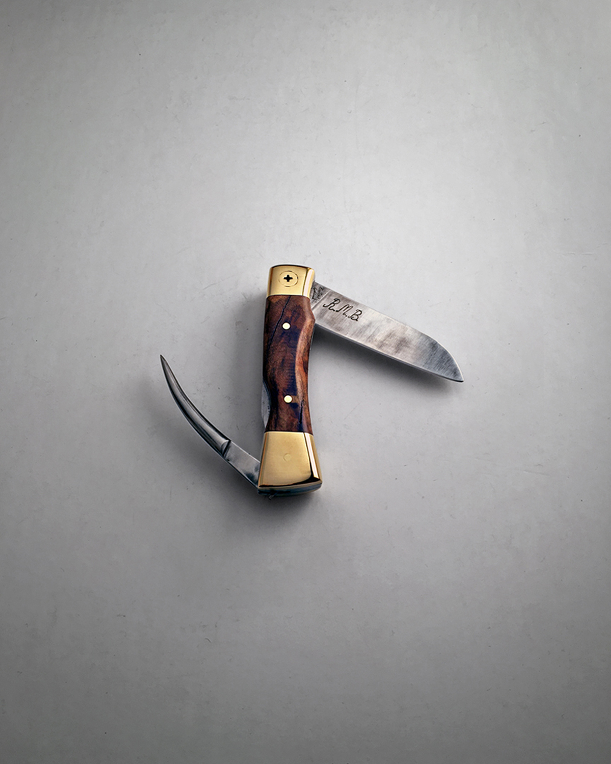 Folding Marlin Spike Sailor's Knife in Maple Burl - Faraway Forge, LLC